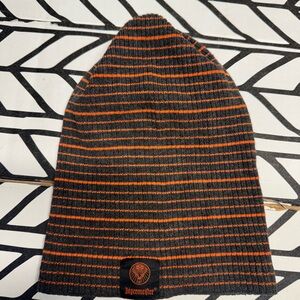 Jagermeister Gray and Orange Striped Beanie